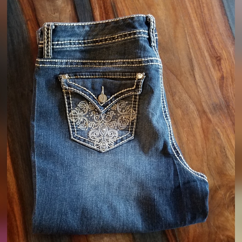 Nine West Embellished Crop Jeans Size 14/32 - Picture 4 of 4